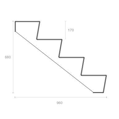 Escalier extérieur en acier corten activé 1,5 M