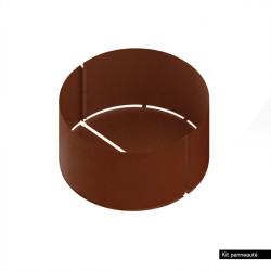 Bac de jardin rond en acier corten brut