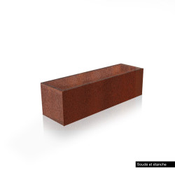 Bac de jardin rectangle en acier corten brut