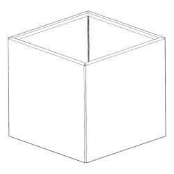 Vue technique filaire du bac carré soudé et étanche.